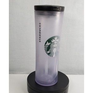 Starbucks 2010 Frosted Plastic Water  Bottle Travel Tumbler Flip With Straw 20oz